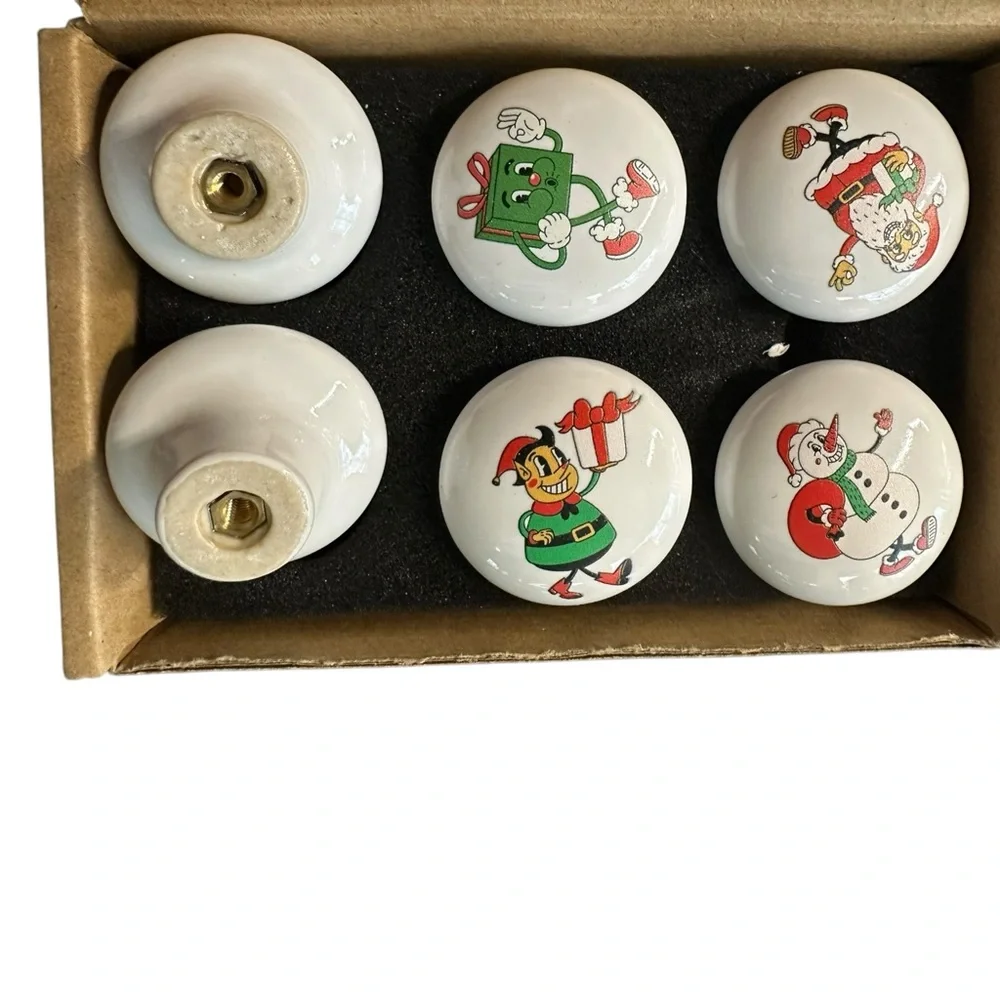 Christmas‎ Themed hardware drawer knobs set of 6 DYI crafts